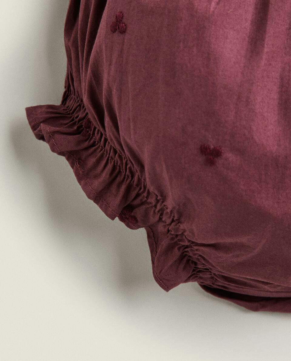 Shorts de bebê em popeline bordado