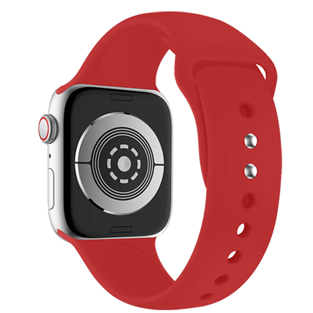 Apple Watch (42/41/40/38 mm) Silikon Sport Armband mit Doppelverschluss (Gelenkumfang: 180-215mm) - Rot