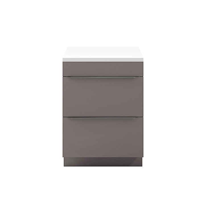 Meuble sous vasque à poser GoodHome Imandra gris taupé 60 cm + plan de toilette Marloes