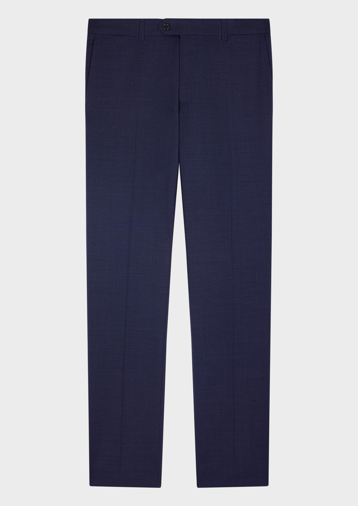 Pantalon voyage coordonnable en laine Marzotto unie bleu marine
