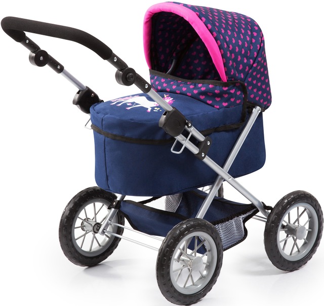 Bayer Puppenwagen »Trendy, blau/Einhorn« mit Wickeltasche
