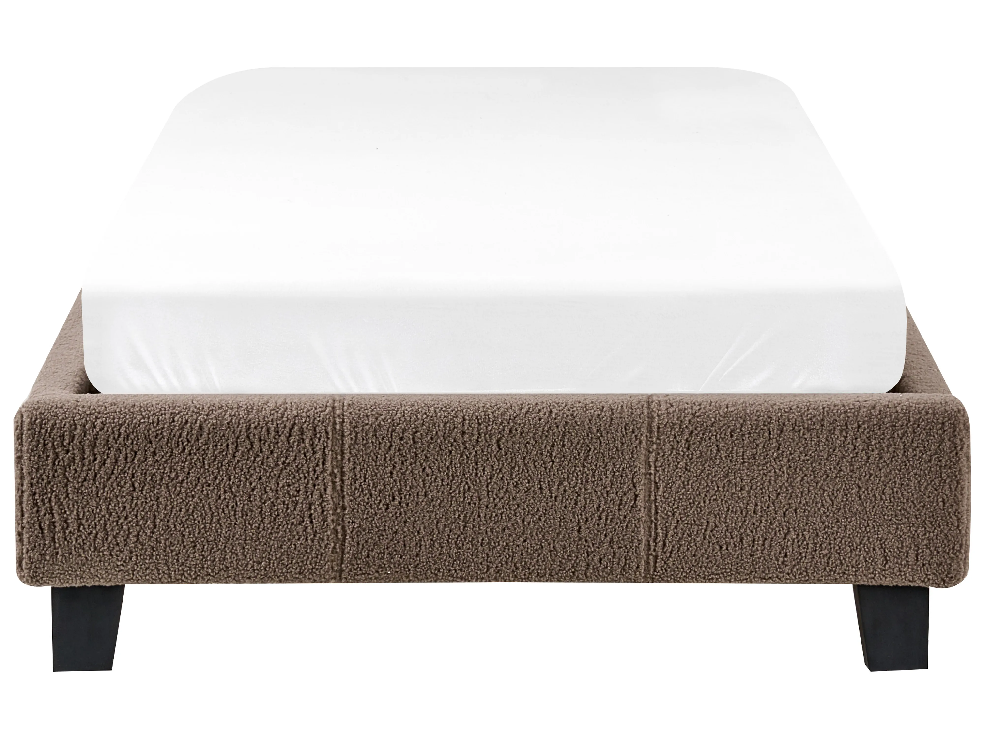 Bed zonder hoofdbord Bouclé ROANNE 90 x 200 cm Taupe