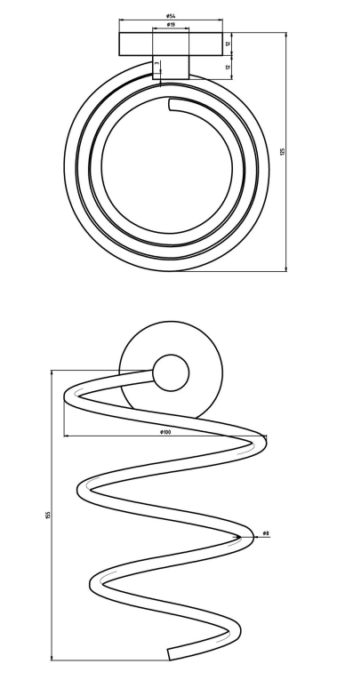 Sapho X-Round haardroger houder spiraal chroom