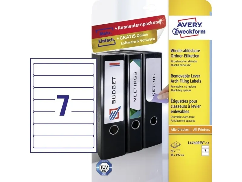 Avery Zweckform - Timebaseret tidsark - 40 ark - A4 - duplikat - karbonfri