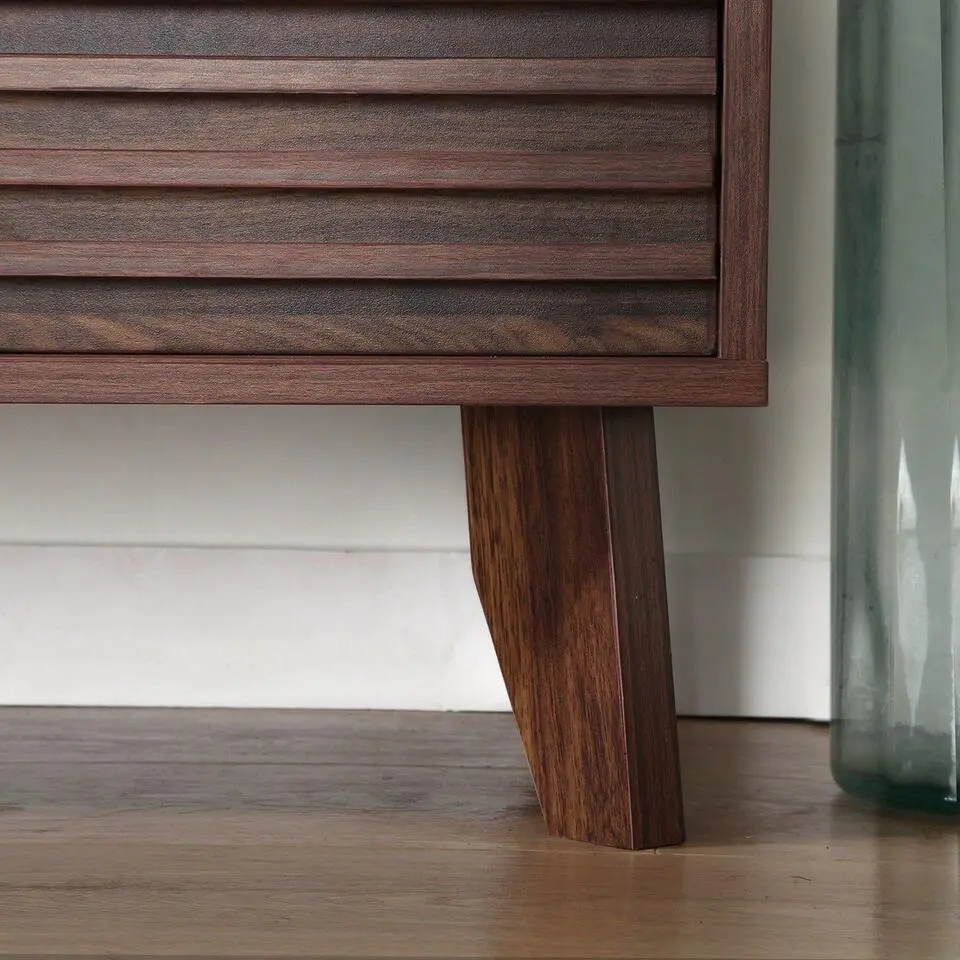 CALICOSY - TV-Meubel FRIBOURG - Donker hout - 51,5x135x39 cm