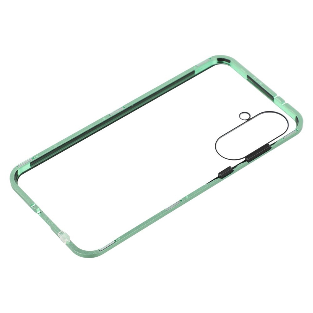 Samsung Galaxy A56 Magnetische Alu Schutzhülle mit Panzer Glas Backcover   Displayschutz (Magnet-Technologie) - Grün