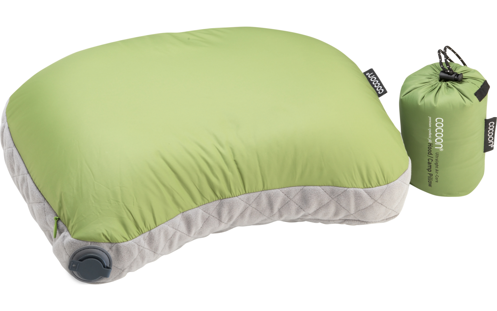 Cocoon Air Core HOOD CAMP Kissen Ultralight light blue / grey