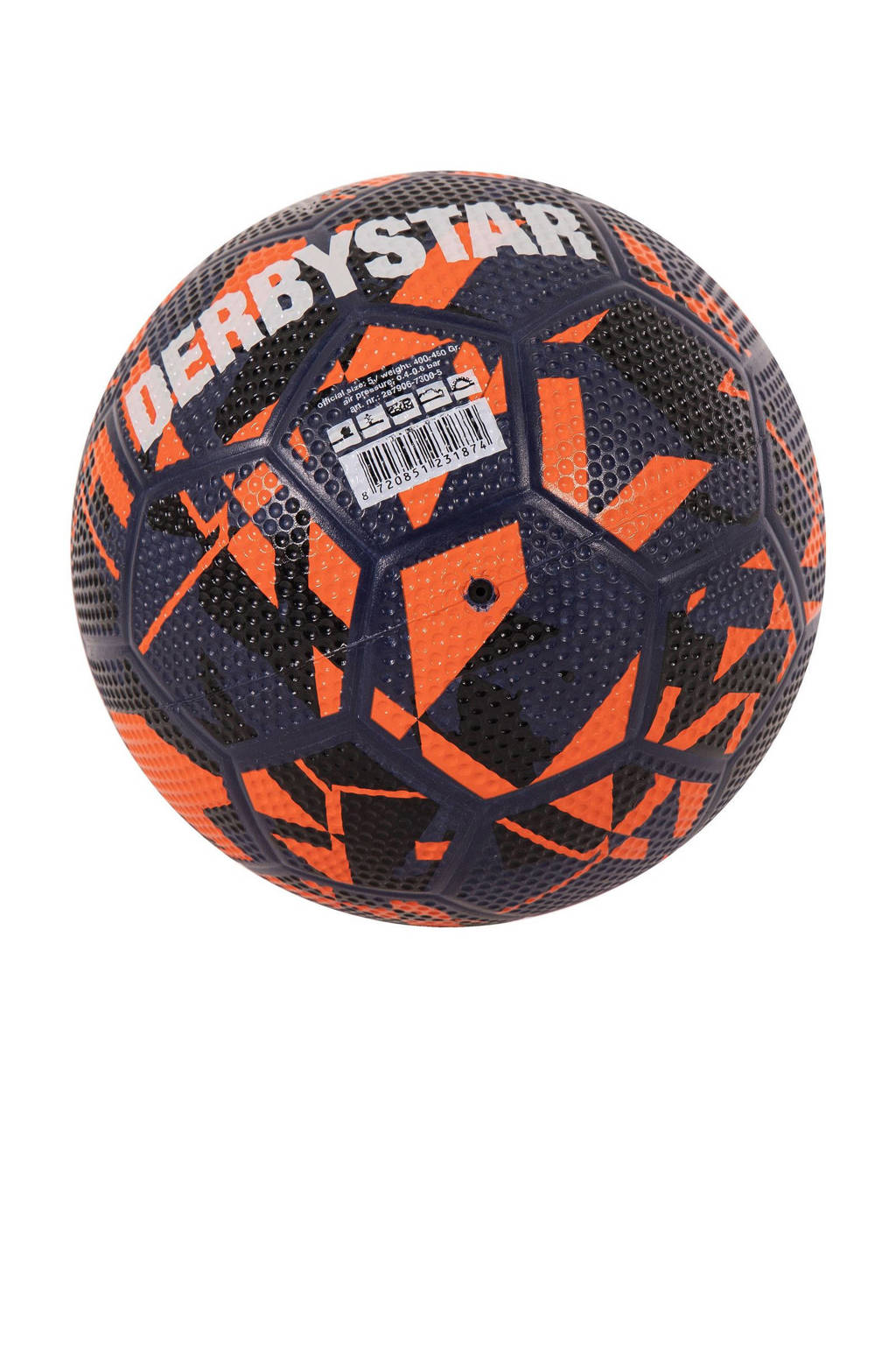 voetbal donkerblauw/zwart/oranje maat 5