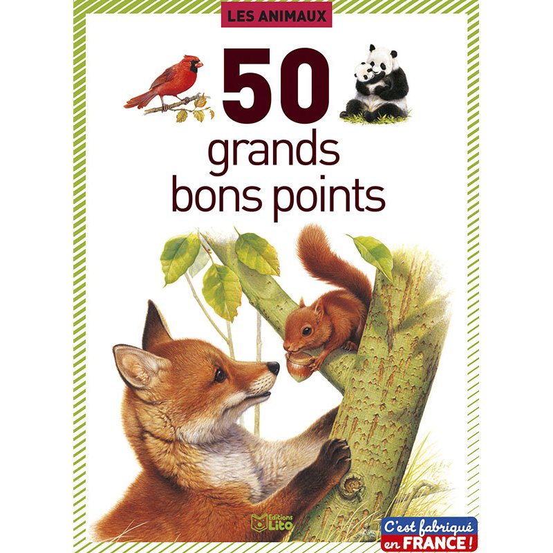 Bon point éditions lito animaux texte pédagogique au verso 140x102mm boîte 50 unités