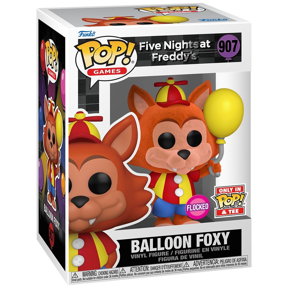 POP! Vinylfigur 907 & T-Shirt: Five Nights at Freddy's Balloon Foxy (T-Shirt: Erwachsenengröße Medium)