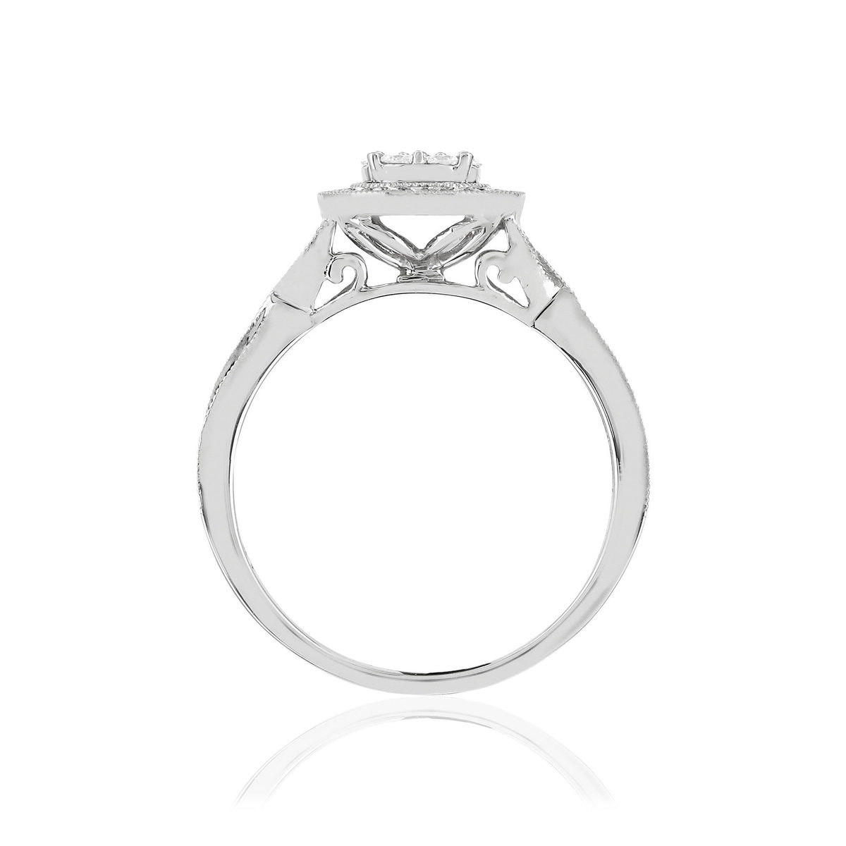 Bague or blanc 750 diamants