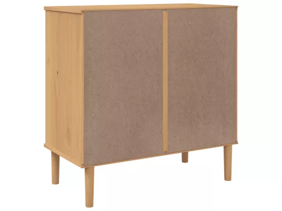 Commode SENJA aspect de rotin marron bois de pin solide
