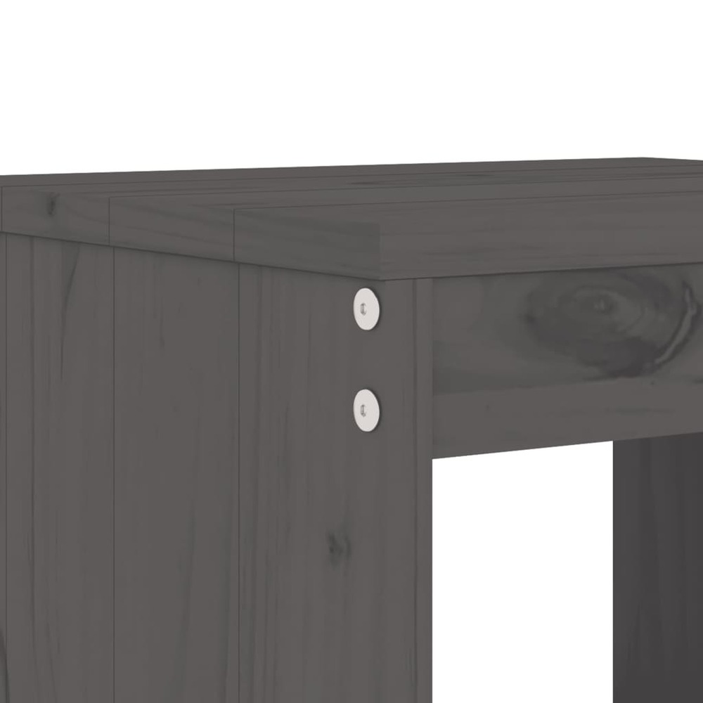 Tabourets de jardin 2 pcs gris 40x36x45 cm bois massif de pin
