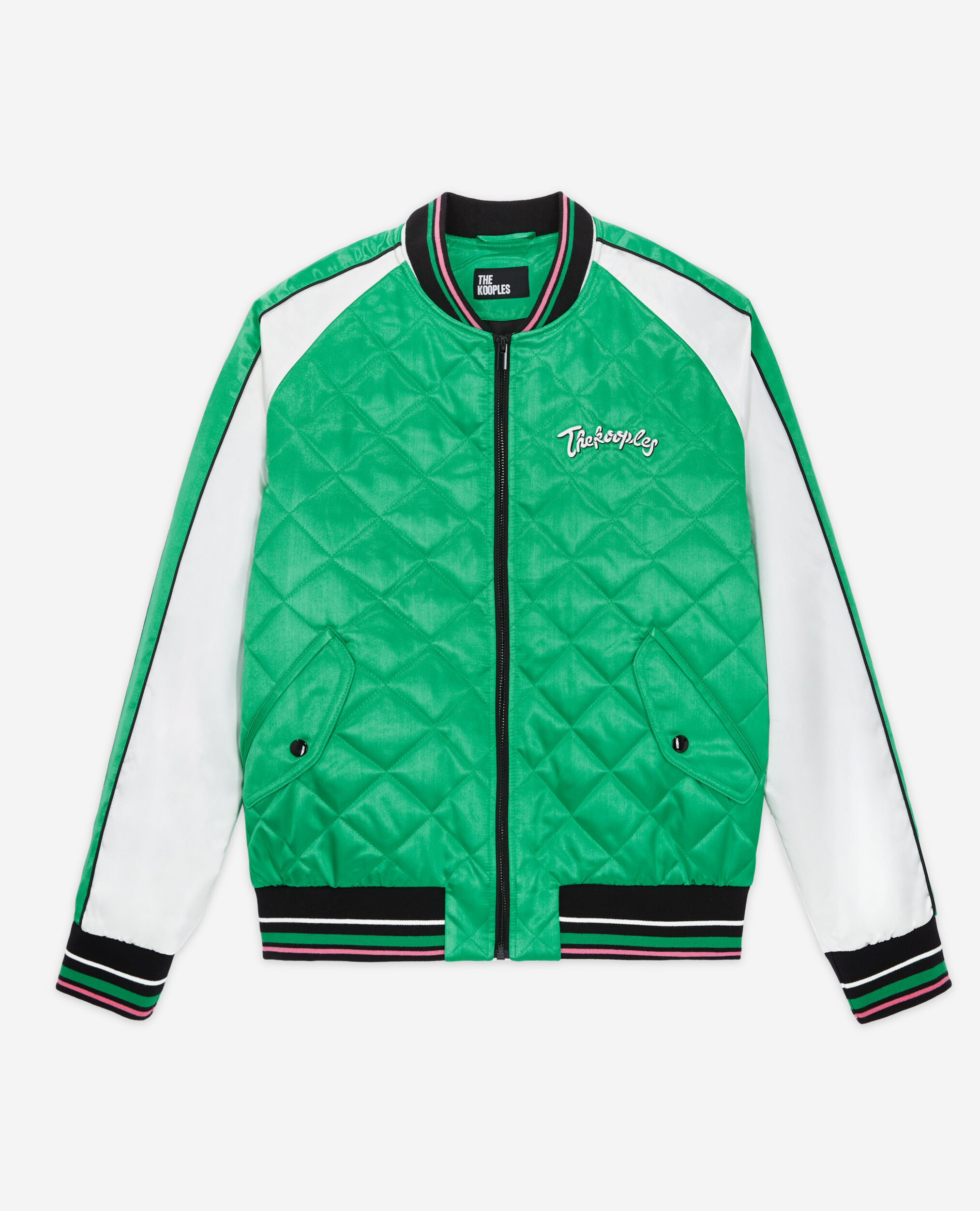 Blouson Teddy bicolore avec broderies