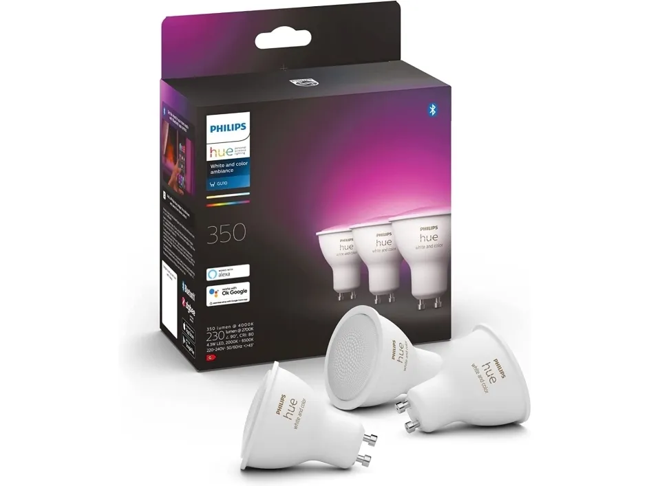 Philips Hue White and Color Ambiance - GU10 pærer - 3-pak