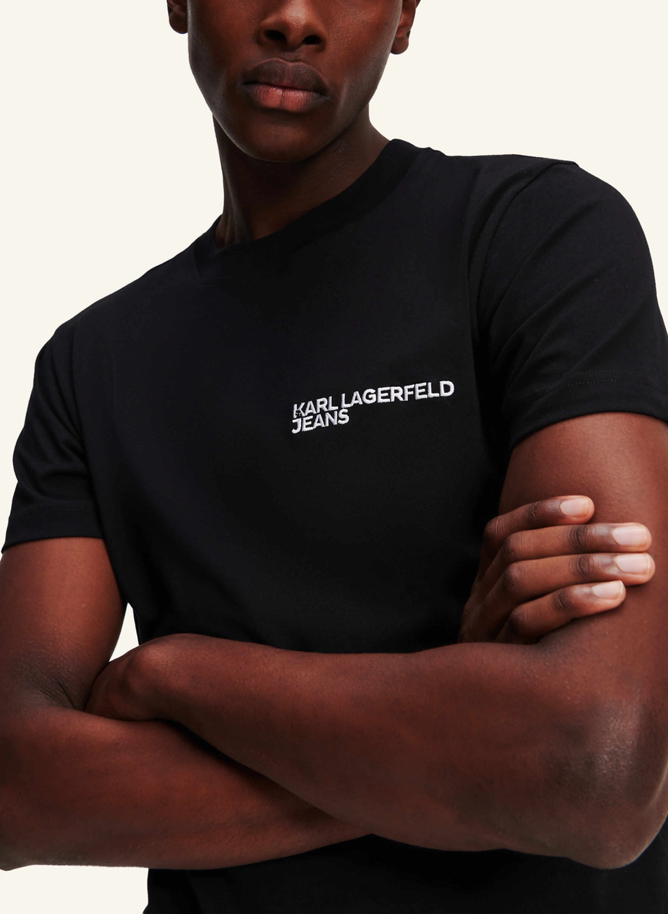 KARL LAGERFELD JEANS SCHMAL GESCHNITTENES T-SHIRT MIT KLJ-LOGO