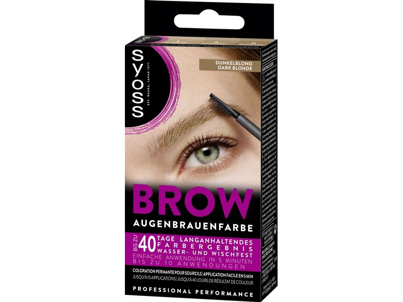 Syoss Augenbrauenfarbe 6-1 Dunkelblond Dauerhafte Augenbrauenfarbe mit Anwendungsbürste