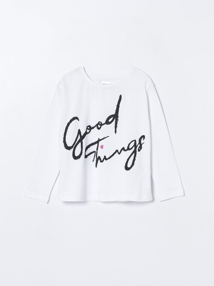 Pacote com 6 camisetas de manga comprida estampadas - Pretas