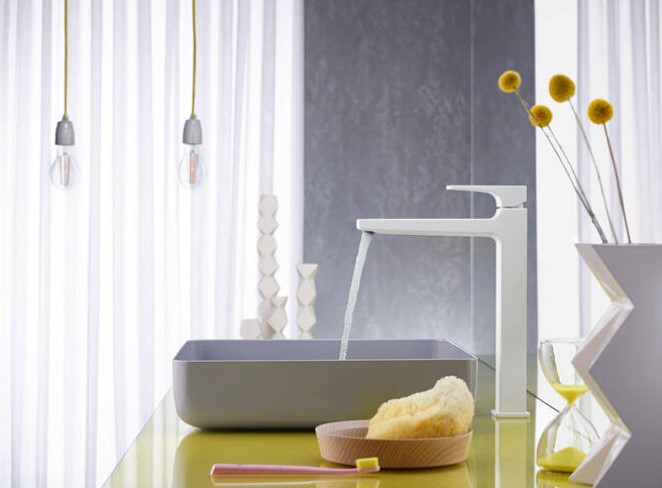 Hansgrohe Metropol verhoogde wastafelkraan waterbesparend met pop-up waste wit mat