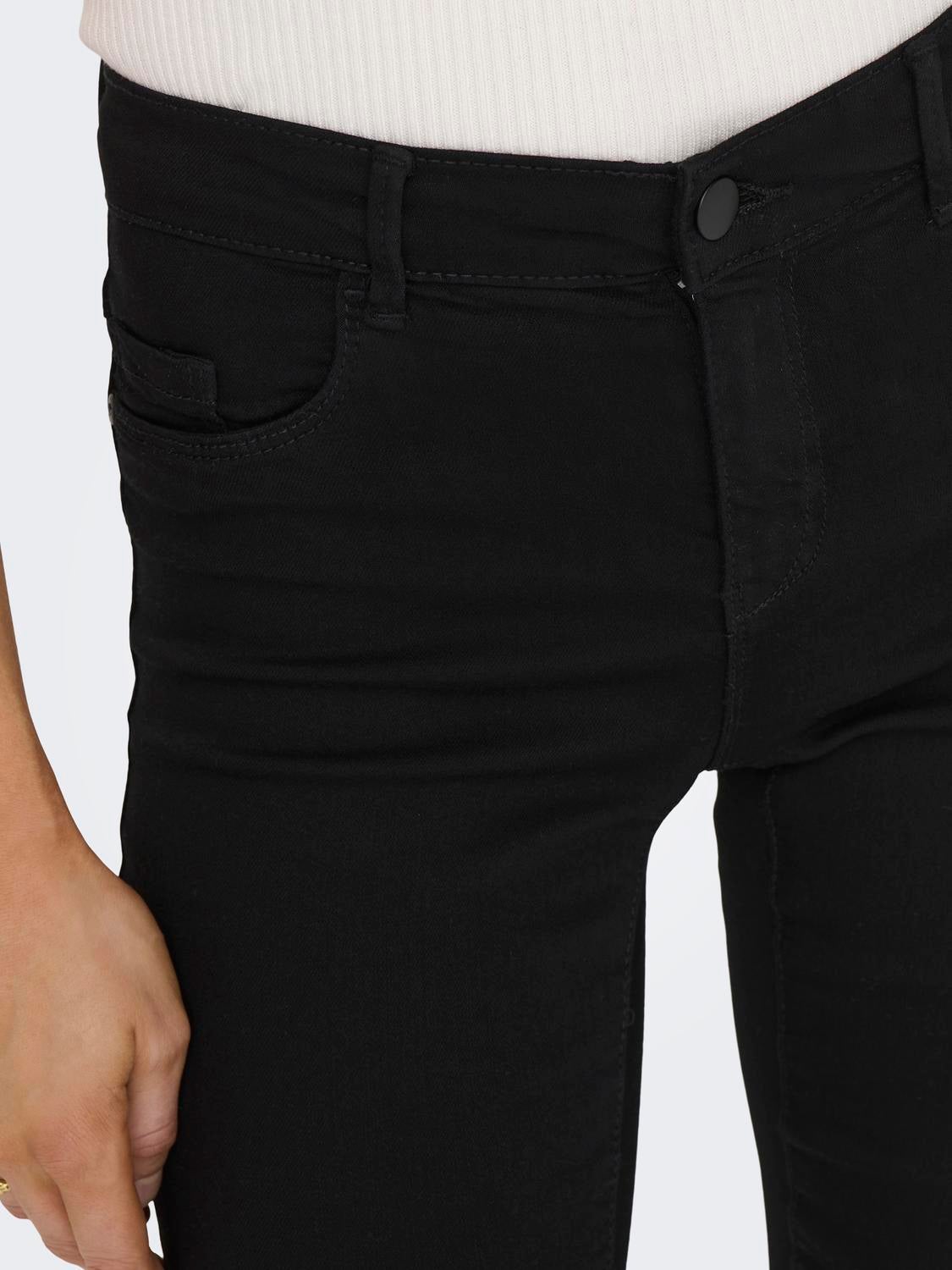 ONLRAIN Mittlere Taille Skinny Fit Jeans Black Denim