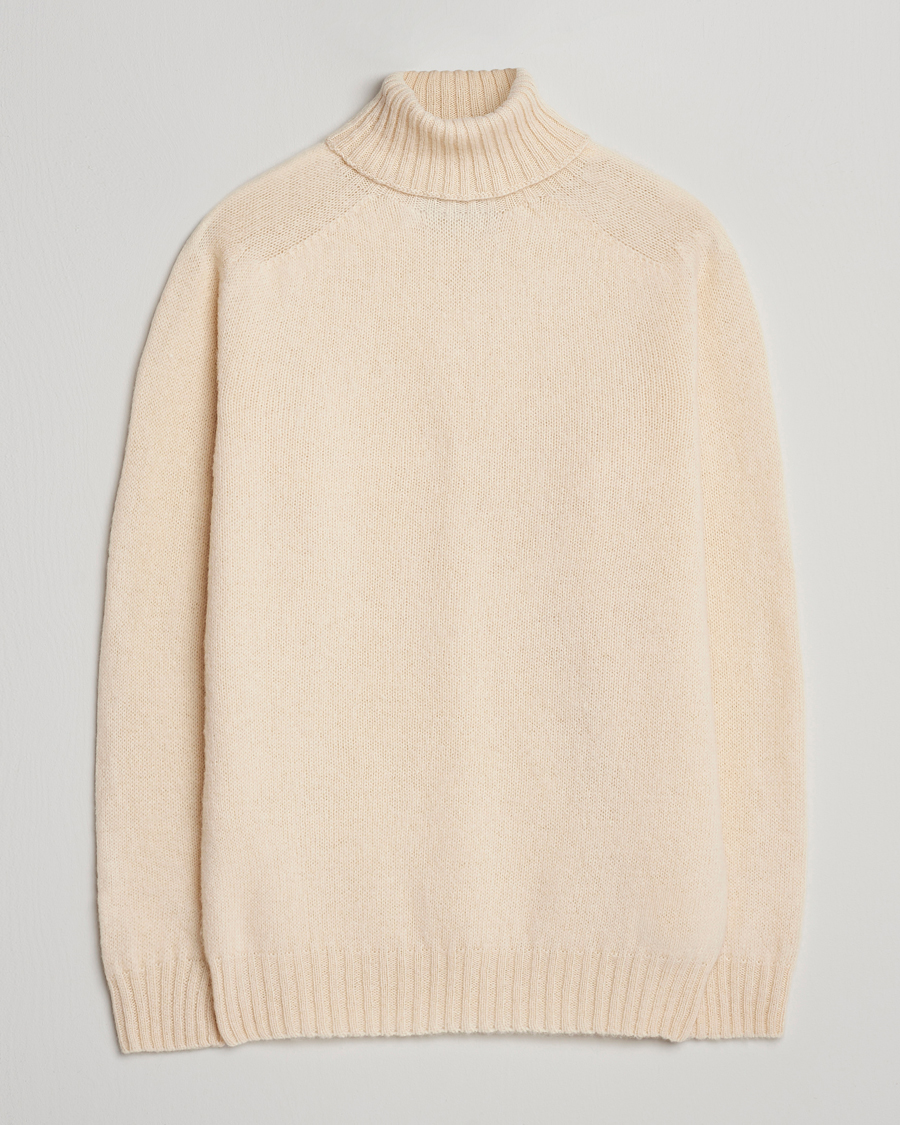 Harley Of Scotland Brushed Supersoft Lambswool Rollneck Vanilla