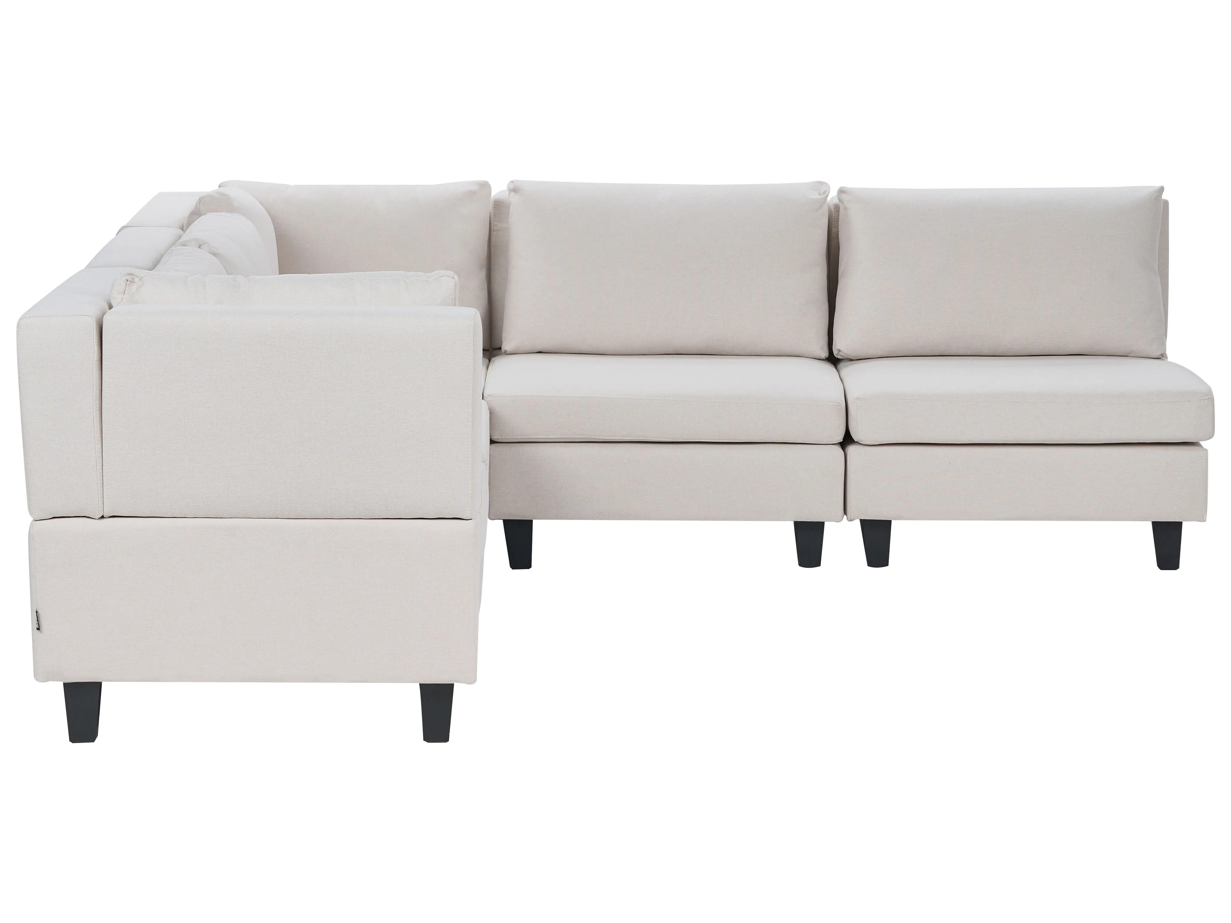 Modulaire hoekbank 5-zits UNSTAD Stof Lichtbeige rechtszijdig