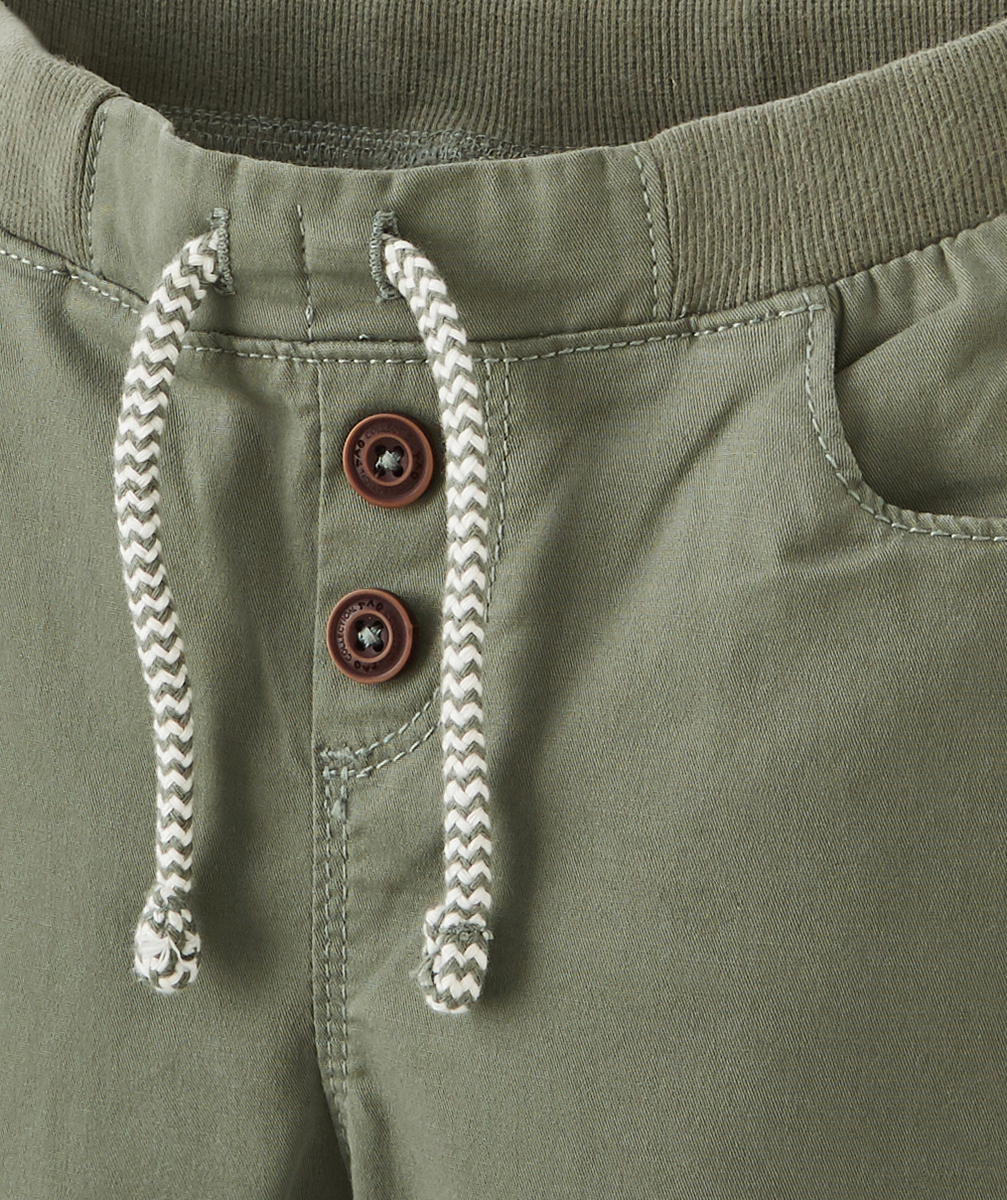 LE PANTALON SAROUEL KAKI AVEC CORDON ET BOUTONS