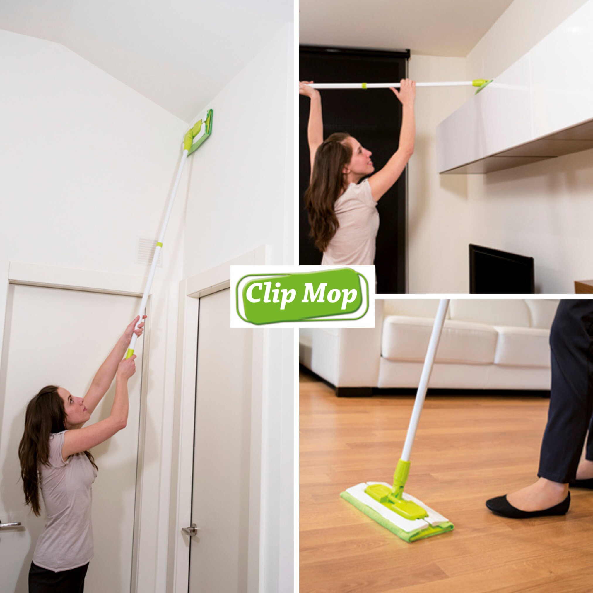 Best Direct® Wischmopp, Bodenwischer, Teleskopstiel, Nutzung mit Mikrofasertuch Clip Mop