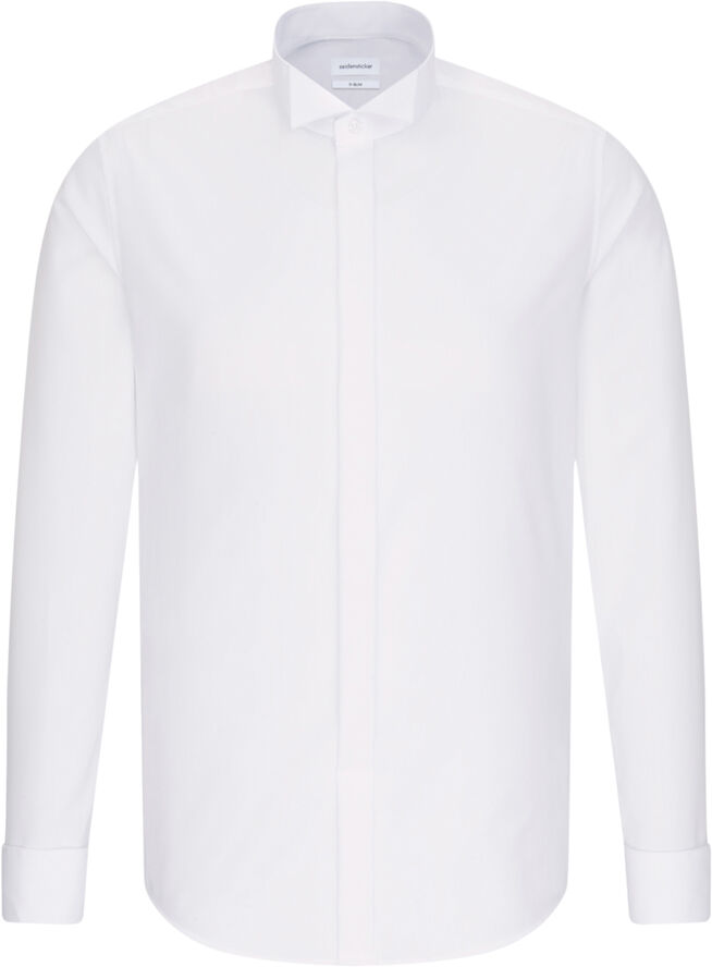 Seidensticker Gala Shirt Slim Long sleeve Wing Collar Uni White