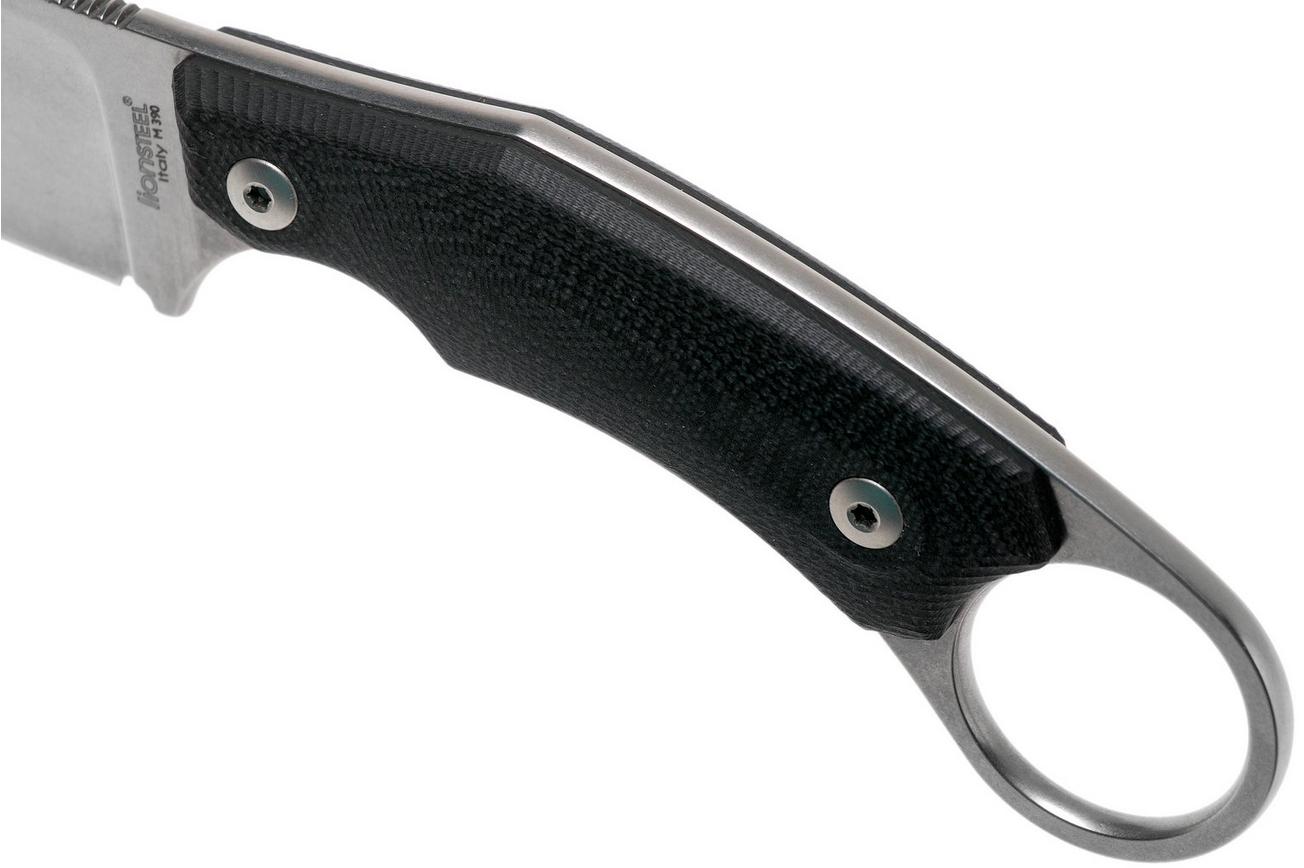 LionSteel H1 Skinner GBK Black G10 vaststaand mes, Tommaso Rumici design