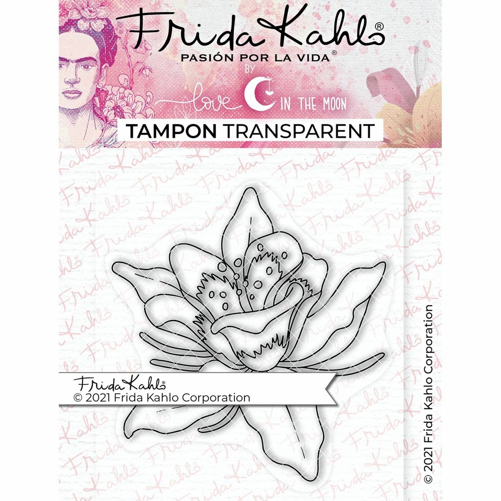 Tampon transparent - fleur exotique 1 - 9,5 x 6,5 cm