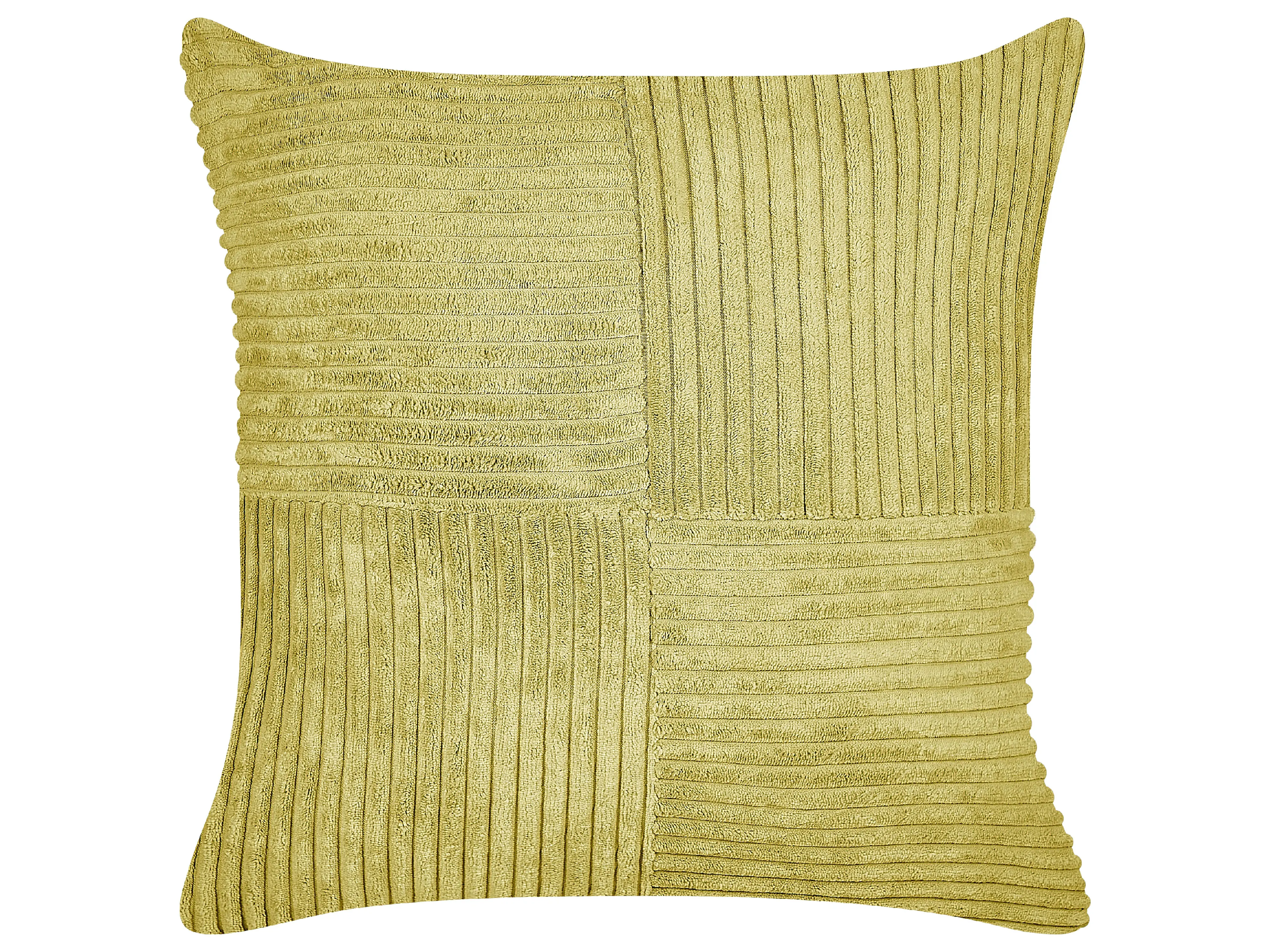 Set van 2 sierkussens MILLET Corduroy 43 x 43 cm Olijfgroen geometrisch patroon