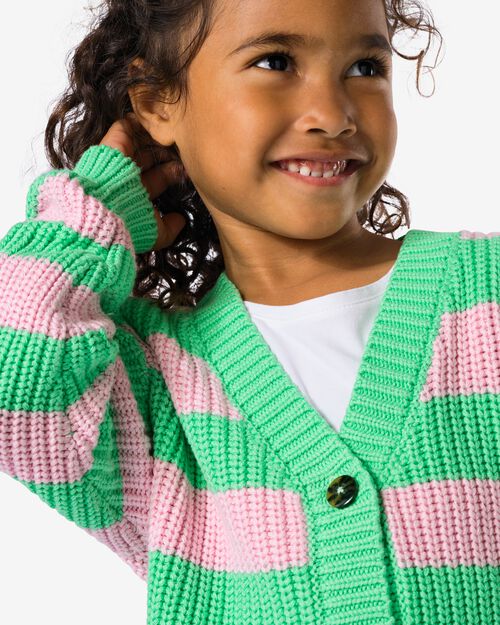 cardigan enfant en maille rayé vert