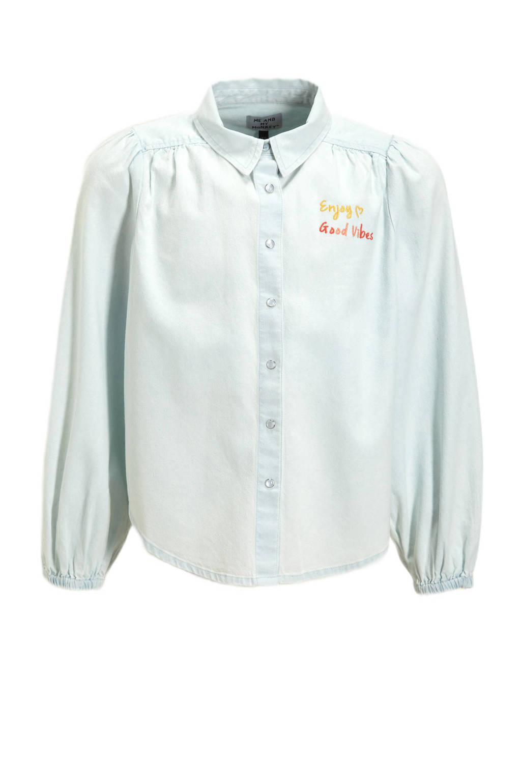 Me & My Monkey denim blouse Pilar lichtblauw