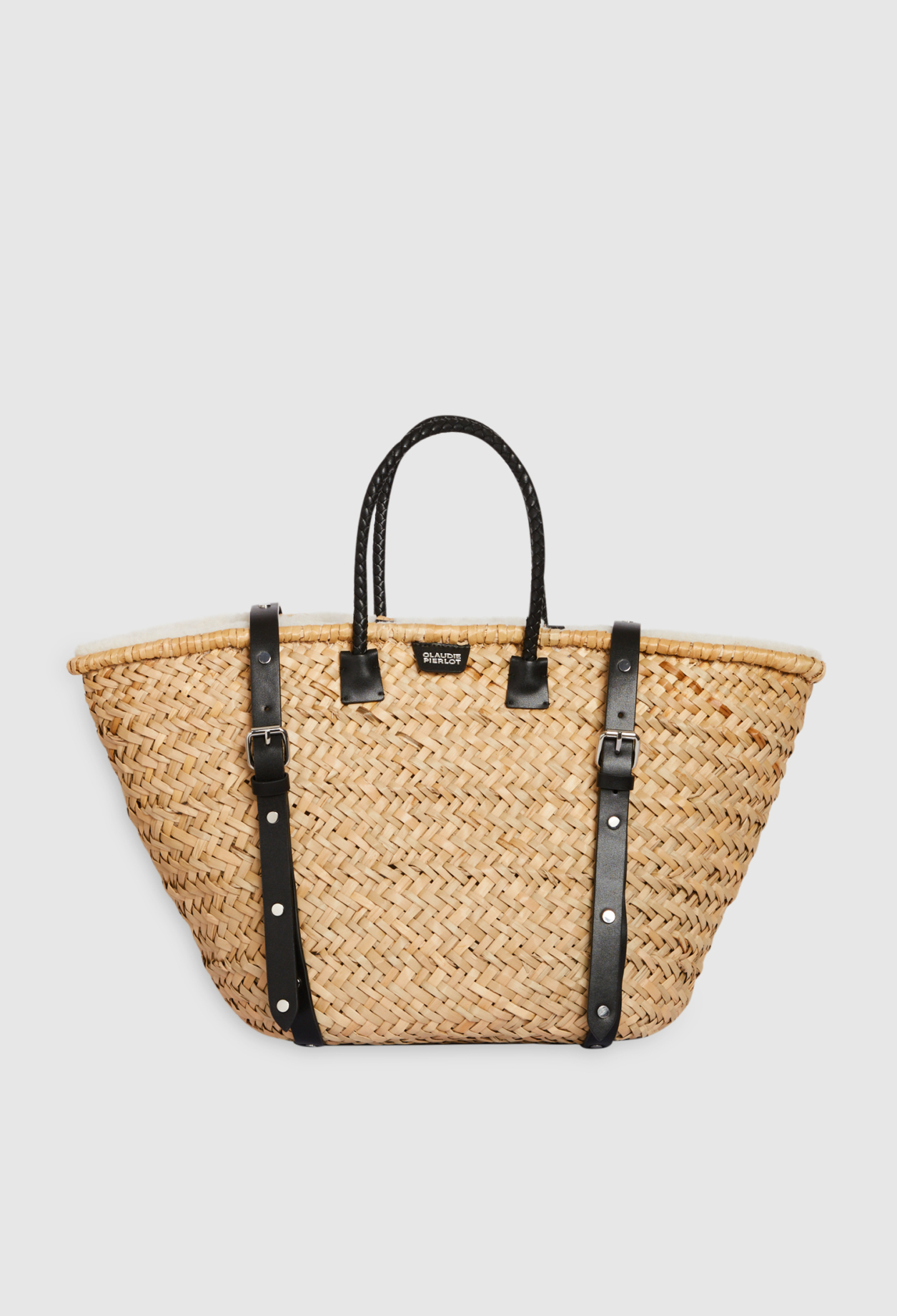 Panier paille et shearling