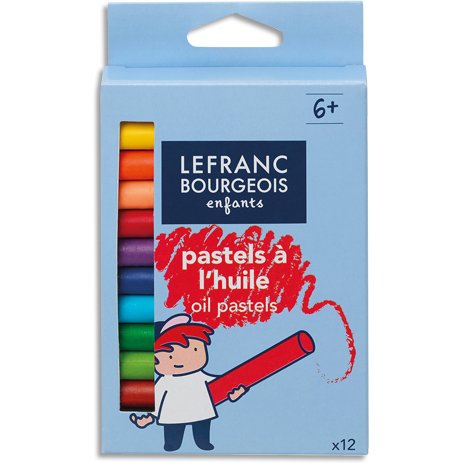 Pastel huile lefranc bourgeois 60mm diamètre 8mm coloris assortis boîte 12 unités