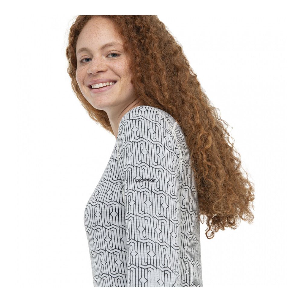 Icebreaker 260 VERTEX CREWE HERENGA - Sous-couche Femme snow/black