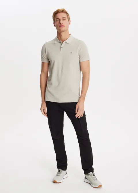 Polo met logo print zand (ZAND)