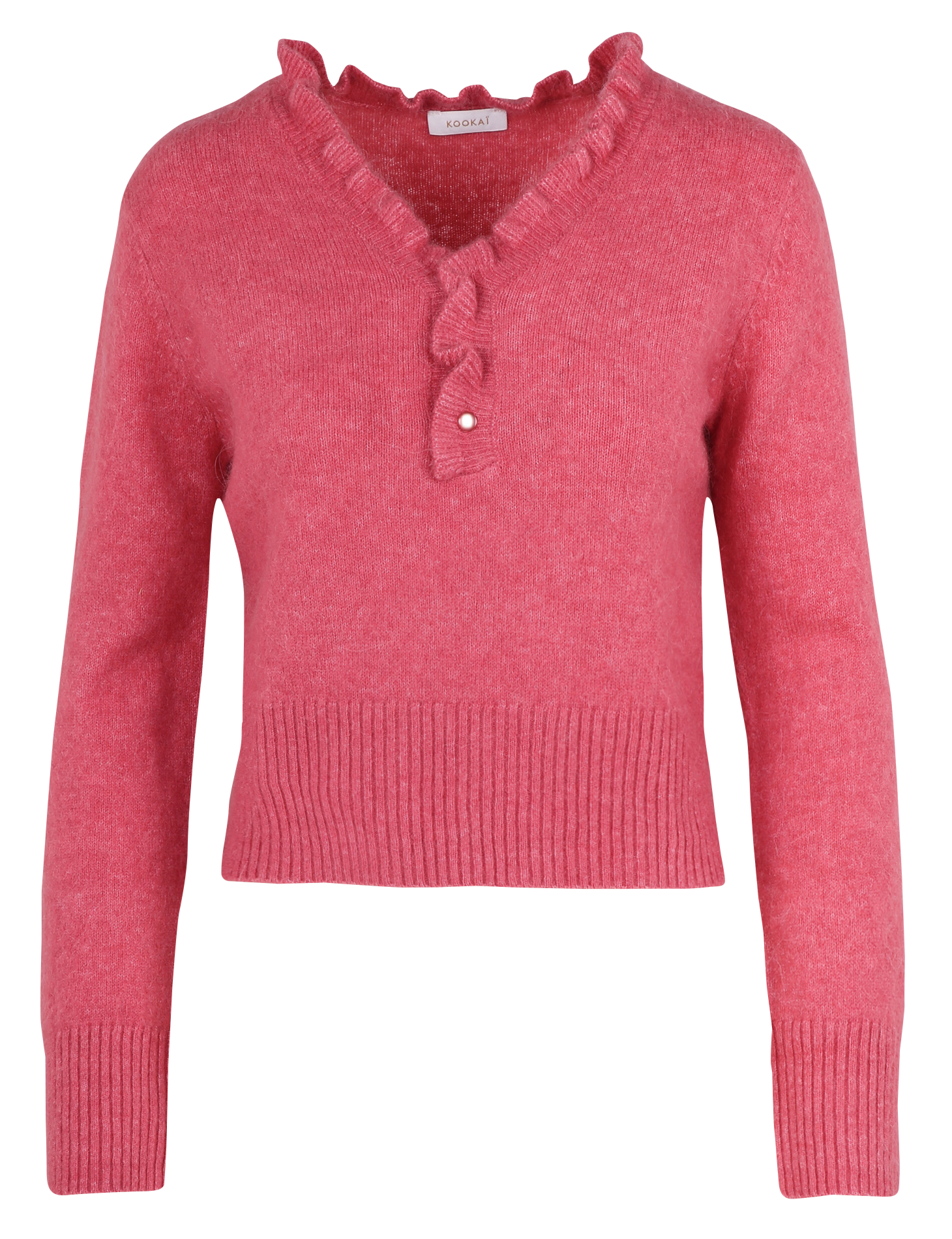 SANDRINE - Pull droit col V | Rouge