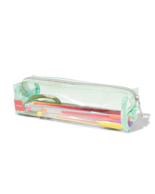 trousse vert menthe transparente