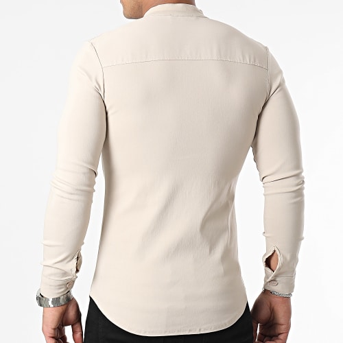 Chemise Manches Longues Beige