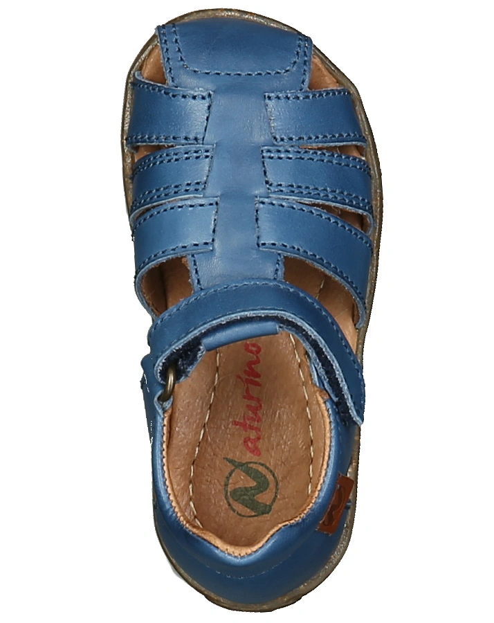 Leder-Sandalen SEE mit Zehenschutz in azurblau
