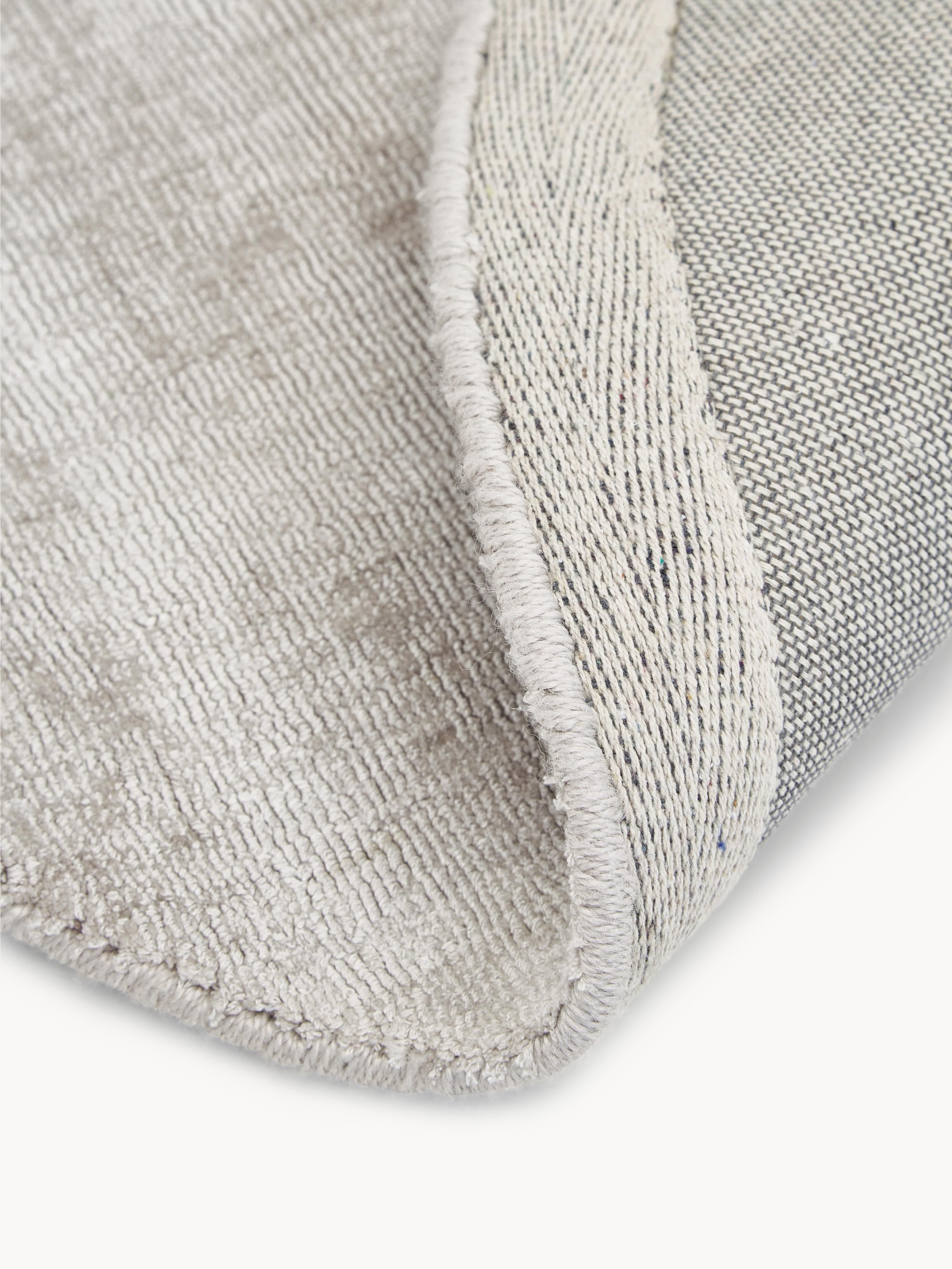Rond handgeweven viscose vloerkleed Jane