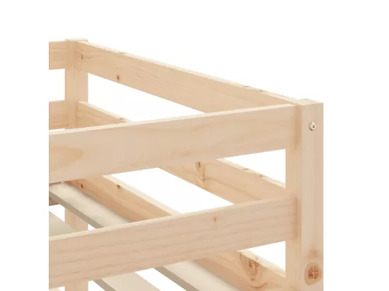 Lit mezzanine enfants avec rideaux sans matelas rose 90x190 cm