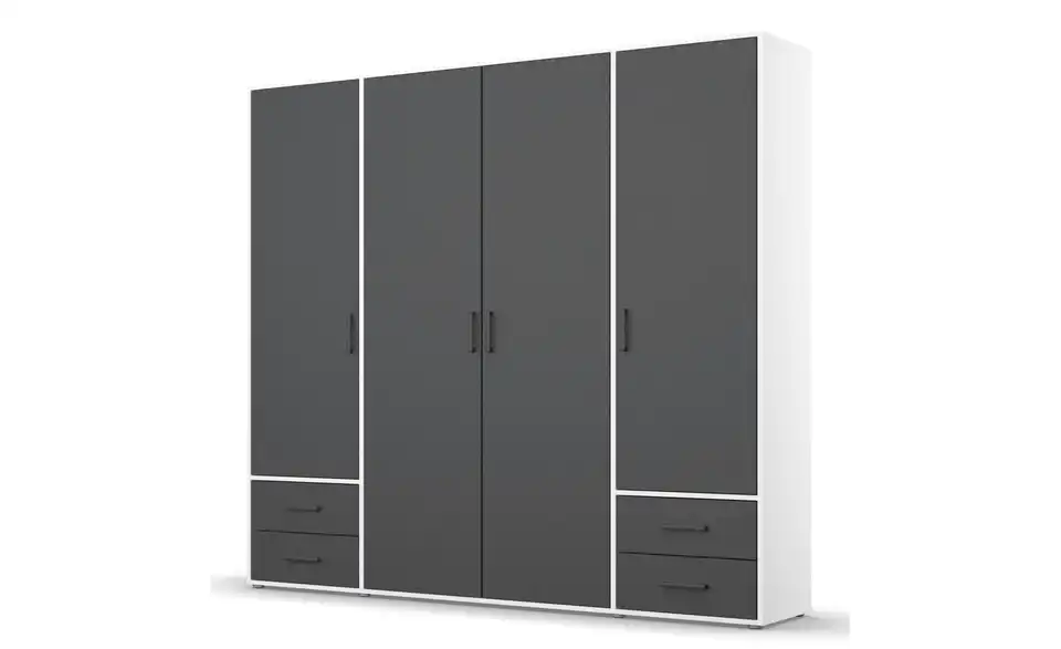 Drehtürenschrank Absetzung: Weiß 187 cm 4 Stück