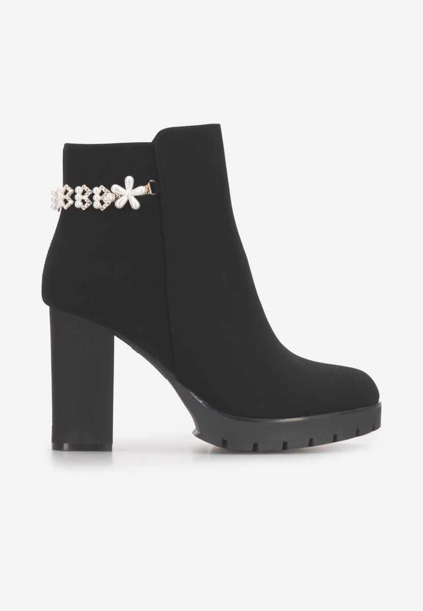 Bottines à gros talon noires Sallie
