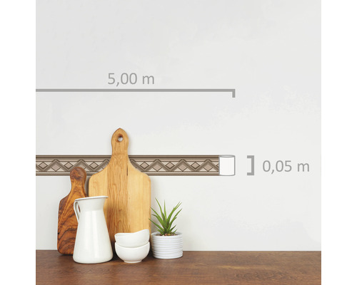 Rand 93691-1 Alleen Randen 9 zelfklevend patroon bruin 5 m x 5 cm