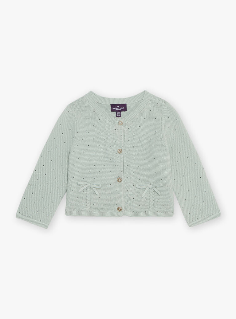 Gilet vert tendre en tricot