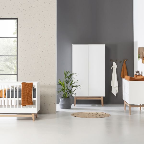 Kidsmill Noud Babykamer Wit | Bed 60 x 120 cm   Commode