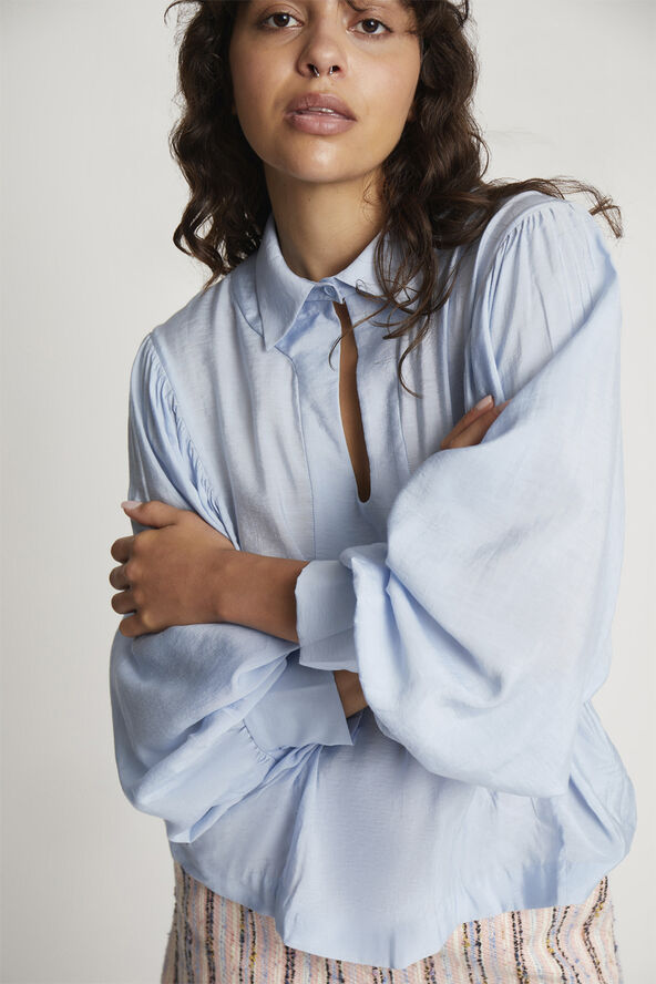 MUNTHE SHELLCU EcoVero Viscose Blend Blouse Light blue